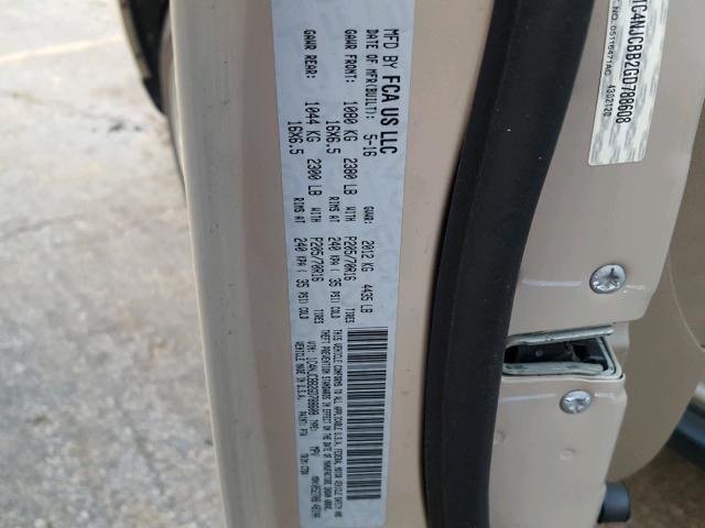 1C4NJCBB2GD788608 - 2016 JEEP COMPASS SP BEIGE photo 10