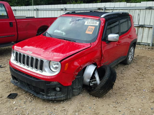 ZACCJADT7FPC40394 - 2015 JEEP RENEGADE L RED photo 2