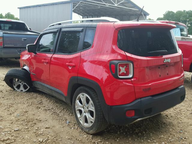 ZACCJADT7FPC40394 - 2015 JEEP RENEGADE L RED photo 3