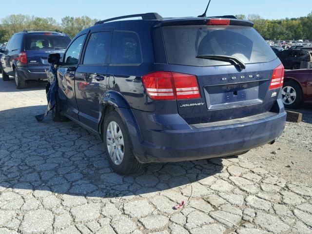 3C4PDCAB1HT599400 - 2017 DODGE JOURNEY SE BLUE photo 3