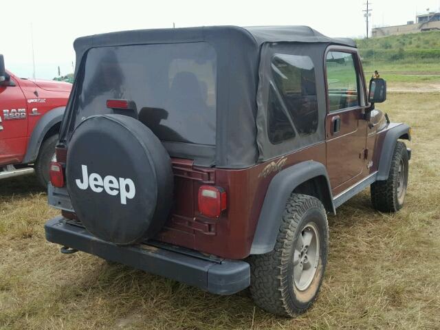 1J4FA39S52P773788 - 2002 JEEP WRANGLER / MAROON photo 4