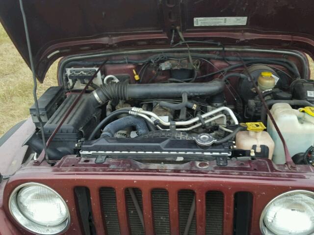 1J4FA39S52P773788 - 2002 JEEP WRANGLER / MAROON photo 7