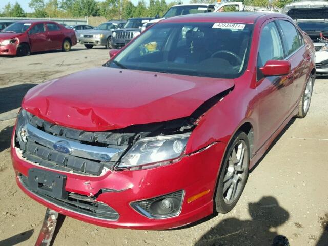 3FAHP0KC1AR427927 - 2010 FORD FUSION SPO RED photo 2