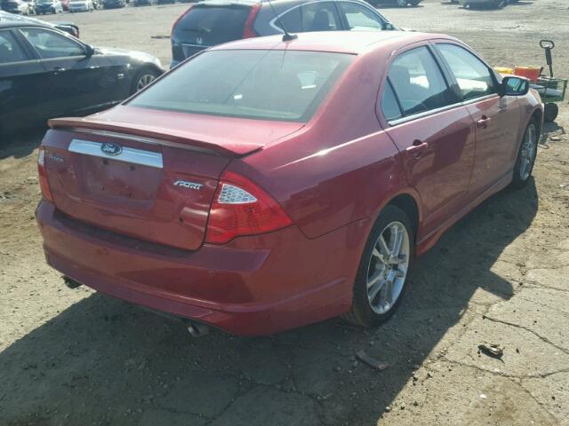 3FAHP0KC1AR427927 - 2010 FORD FUSION SPO RED photo 4