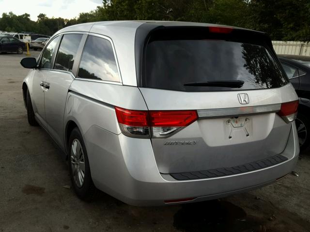 5FNRL5H20EB006195 - 2014 HONDA ODYSSEY LX GRAY photo 3