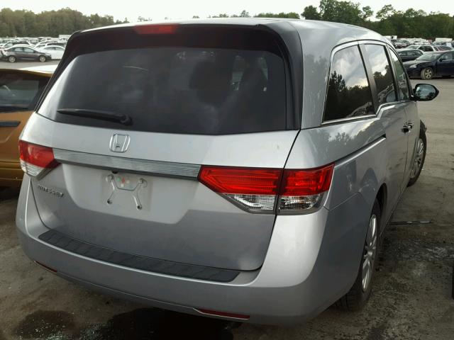 5FNRL5H20EB006195 - 2014 HONDA ODYSSEY LX GRAY photo 4