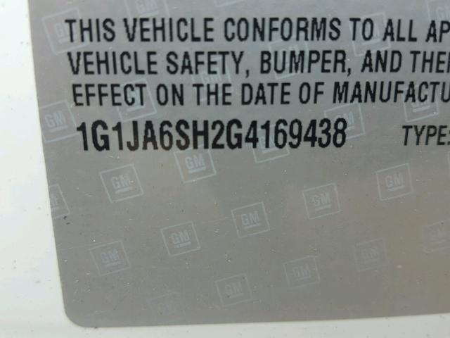 1G1JA6SH2G4169438 - 2016 CHEVROLET SONIC LS 白色 照片 10