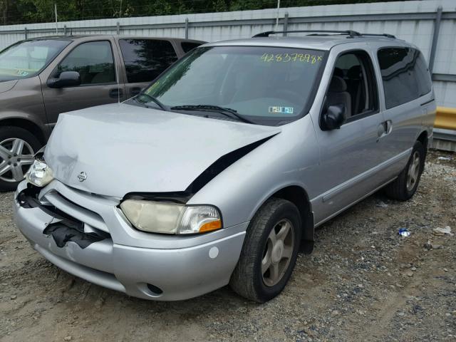 4N2ZN15T61D802299 - 2001 NISSAN QUEST GXE SILVER photo 2