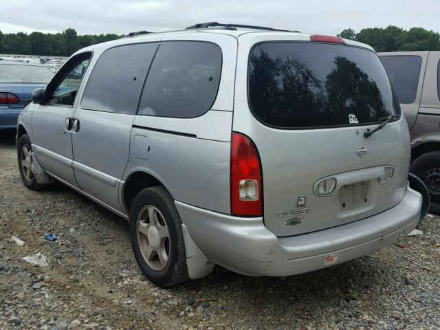 4N2ZN15T61D802299 - 2001 NISSAN QUEST GXE SILVER photo 3