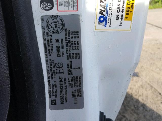 1GCCSCF95C8119487 - 2012 CHEVROLET COLORADO L WHITE photo 10