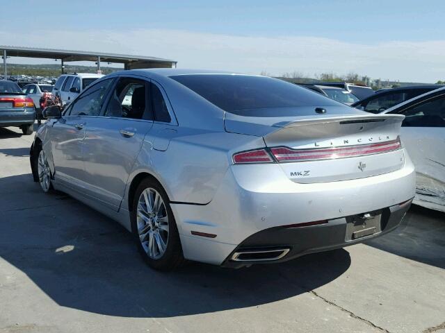 3LN6L2GKXFR604728 - 2015 LINCOLN MKZ SILVER photo 3