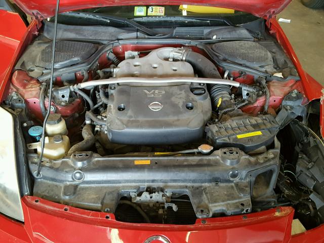 JN1AZ34D74T153359 - 2004 NISSAN 350Z COUPE RED photo 7