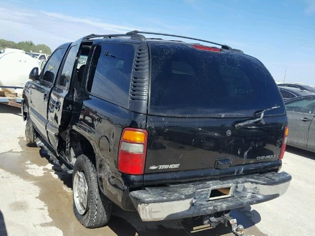 1GNEK13T01R101698 - 2001 CHEVROLET TAHOE K150 BLACK photo 3