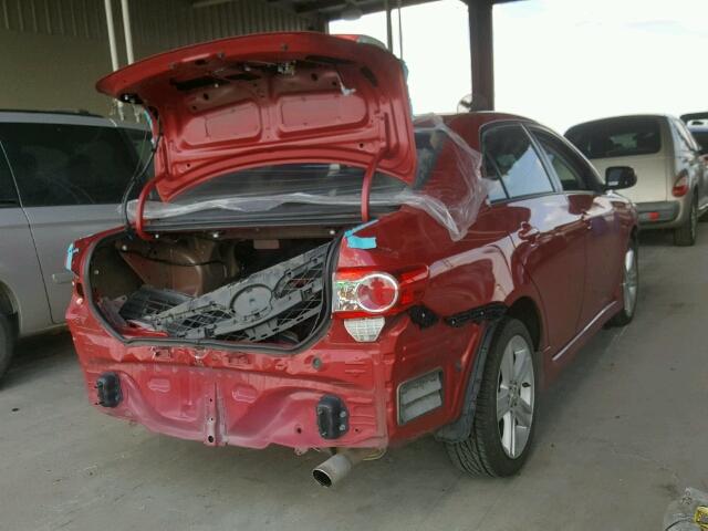 5YFBU4EE9DP203389 - 2013 TOYOTA COROLLA BA RED photo 4