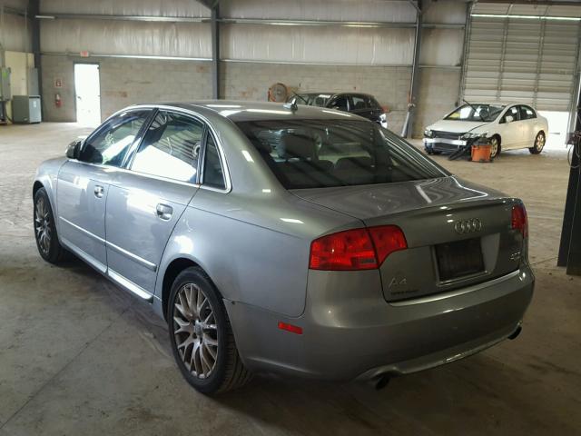 WAUDF78E28A165835 - 2008 AUDI A4 2.0T QU GRAY photo 3