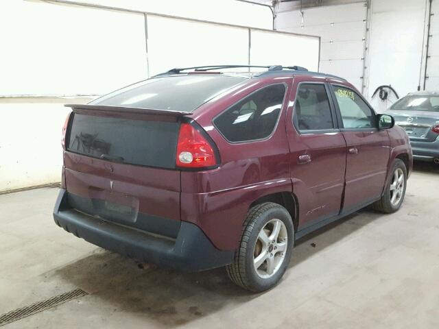 3G7DA03E54S531164 - 2004 PONTIAC AZTEK MAROON photo 4