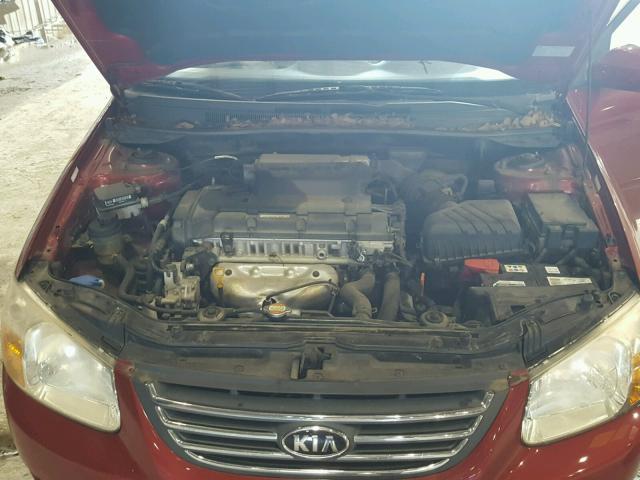 KNAFE121185531856 - 2008 KIA SPECTRA EX RED photo 7