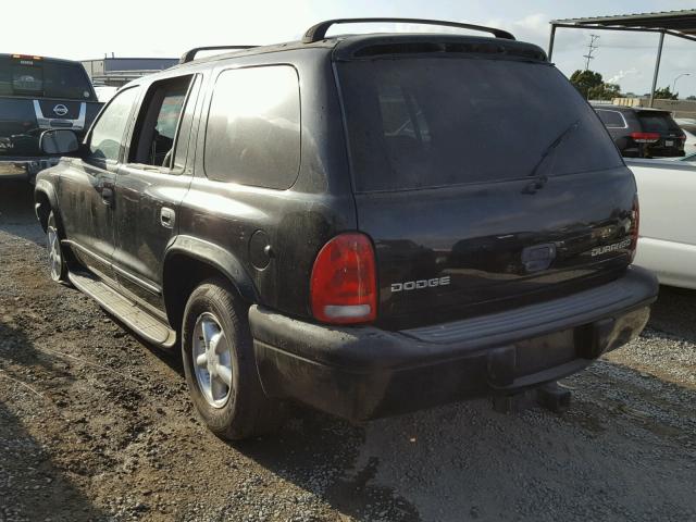 1B8HR58N42F123916 - 2002 DODGE DURANGO SL BLACK photo 3