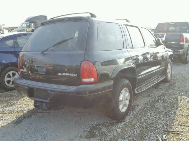 1B8HR58N42F123916 - 2002 DODGE DURANGO SL BLACK photo 4