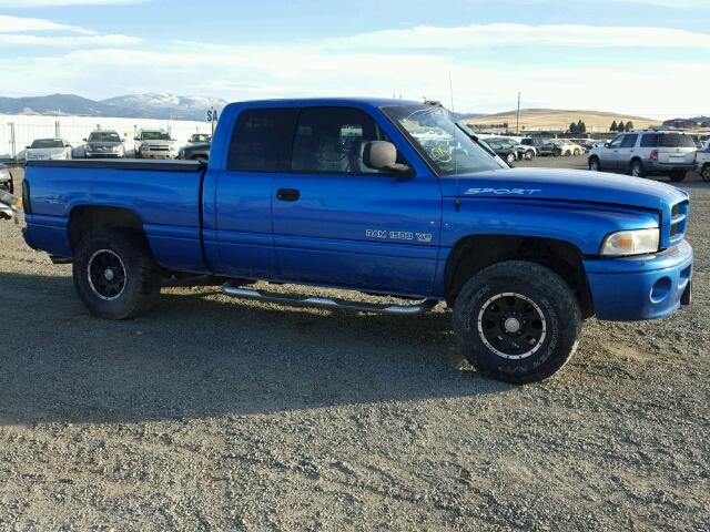 1B7HF13Z3YJ123749 - 2000 DODGE RAM 1500 BLUE photo 9