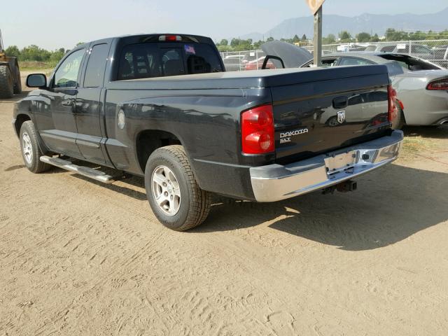 1D7HE42K85S193056 - 2005 DODGE DAKOTA SLT BLACK photo 3