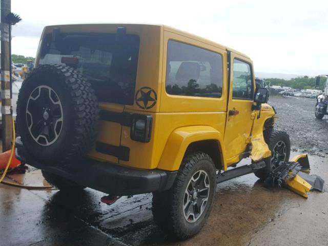 1C4HJWCG1FL548799 - 2015 JEEP WRANGLER R YELLOW photo 4