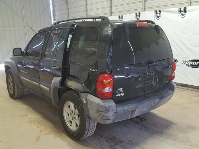 1J4GL48K92W209749 - 2002 JEEP LIBERTY SP BLACK photo 3
