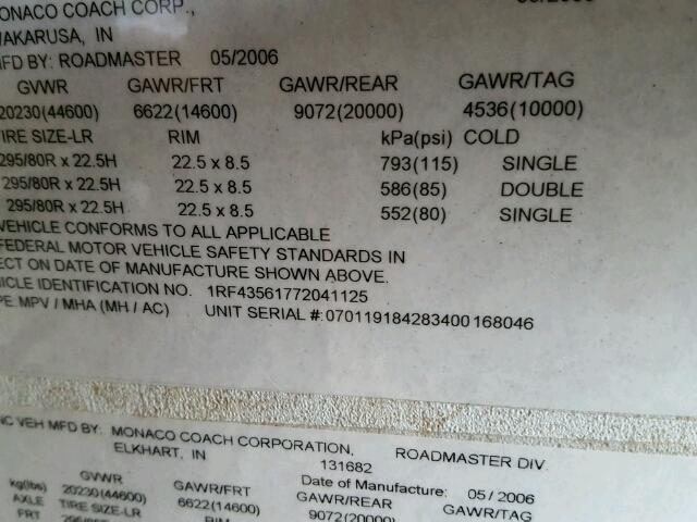 1RF43561772041125 - 2007 ROADMASTER RAIL MONOCOQUE İki rəngli foto 10