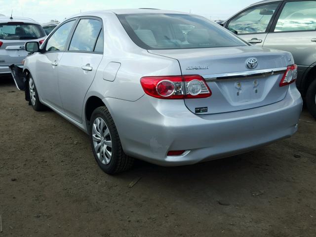 2T1BU4EE4CC863838 - 2012 TOYOTA COROLLA BA SILVER photo 3