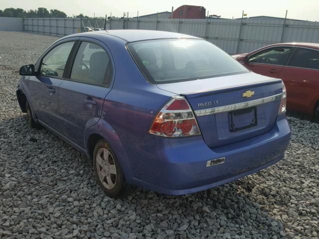 KL1TD56E89B627376 - 2009 CHEVROLET AVEO LS BLUE photo 3