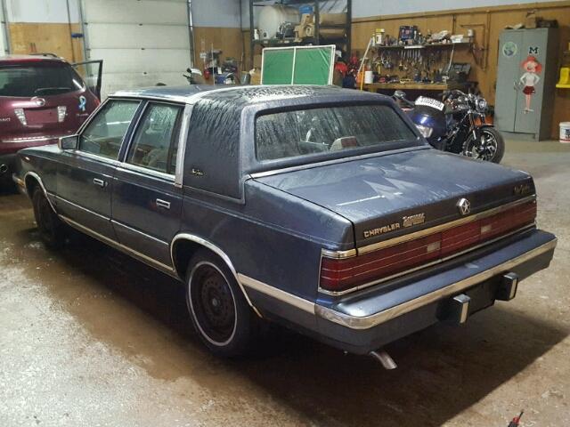 1C3BT56E5HC308022 - 1987 CHRYSLER NEW YORKER BLUE photo 3