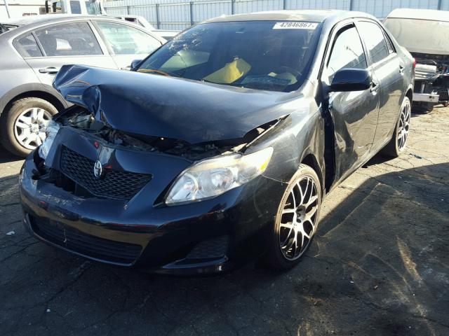 1NXBU4EE8AZ234885 - 2010 TOYOTA COROLLA BA BLACK photo 2