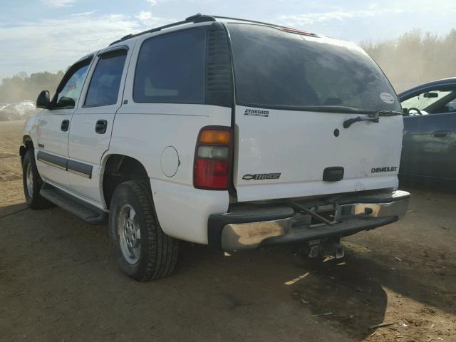 1GNEK13Z42R207299 - 2002 CHEVROLET TAHOE WHITE photo 3