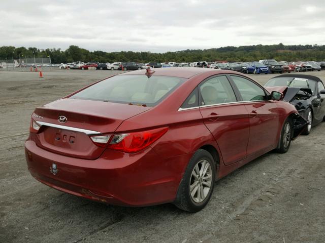 5NPEB4AC1DH775190 - 2013 HYUNDAI SONATA GLS BURGUNDY photo 4