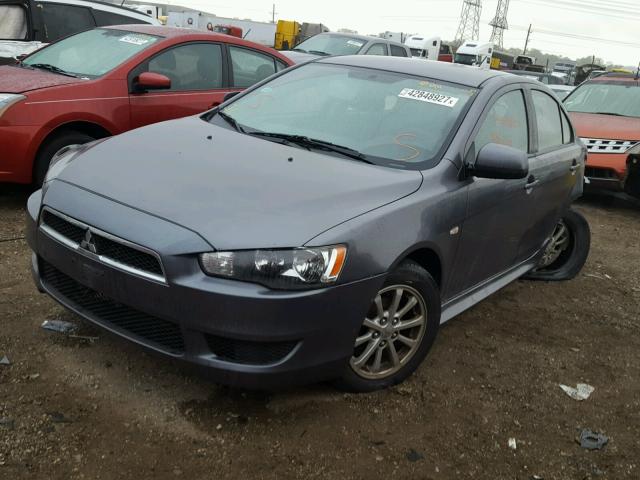 JA32U2FU8AU015664 - 2010 MITSUBISHI LANCER GRAY photo 2