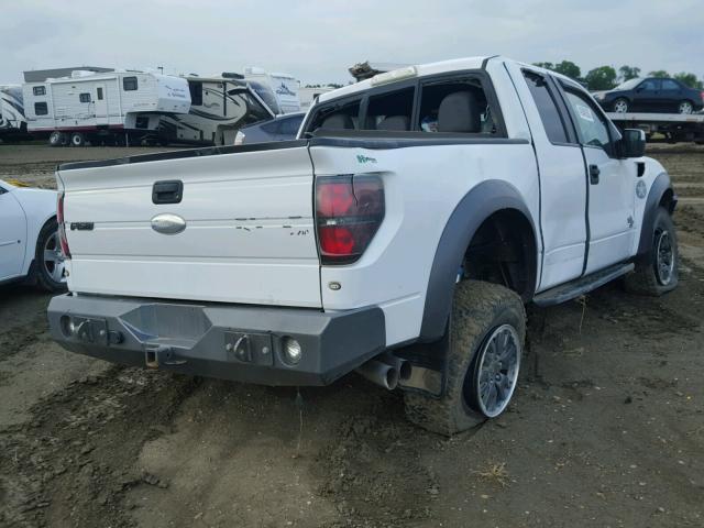 1FTEX1R67BFC14238 - 2011 FORD F150 SVT R WHITE photo 4