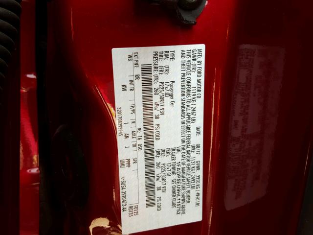 1FADP5EU9HL115752 - 2017 FORD C-MAX SE RED photo 10