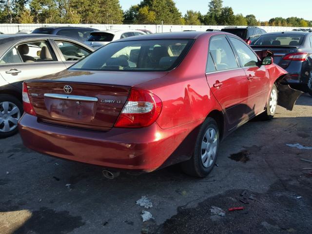 4T1BE32K54U357419 - 2004 TOYOTA CAMRY MAROON photo 4