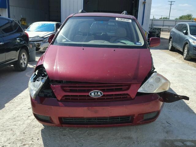 KNDMB233486209148 - 2008 KIA SEDONA EX BURGUNDY photo 9