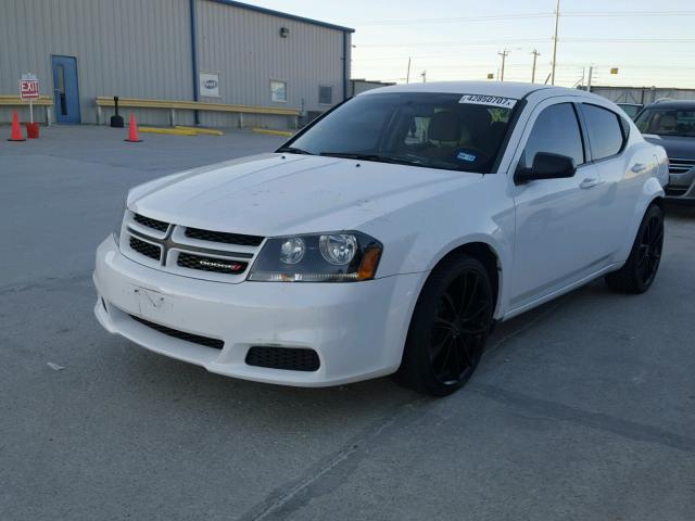 1C3CDZAG2DN771400 - 2013 DODGE AVENGER SE WHITE photo 2