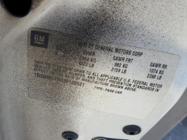 1G6DM57N830129521 - 2003 CADILLAC CTS BLACK photo 10