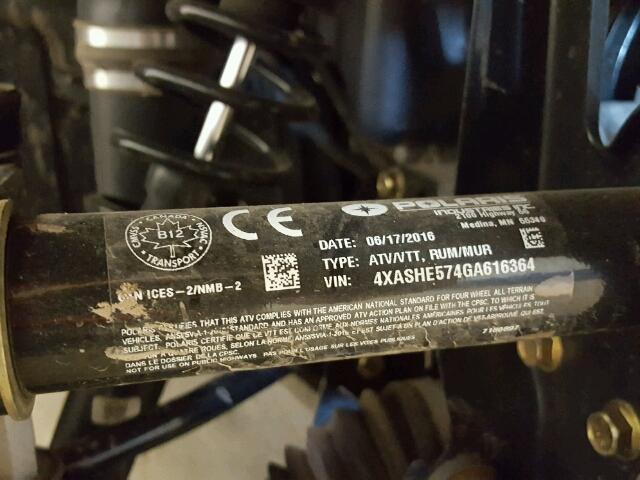 4XASHE574GA616364 - 2016 POLARIS SPORTSMAN 黑色 照片 10