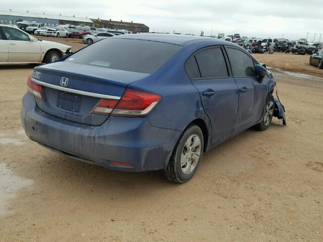 2HGFB2F58EH502858 - 2014 HONDA CIVIC LX BLUE photo 4