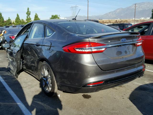 3FA6P0H72HR398868 - 2017 FORD FUSION SE GRAY photo 3