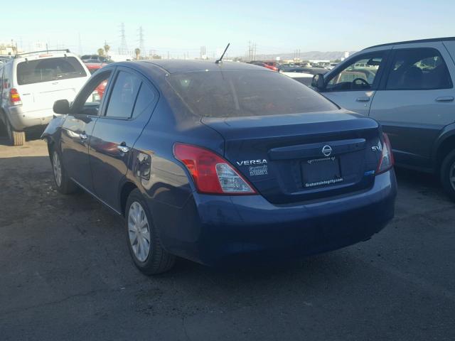 3N1CN7AP7CL827846 - 2012 NISSAN VERSA S BLUE photo 3