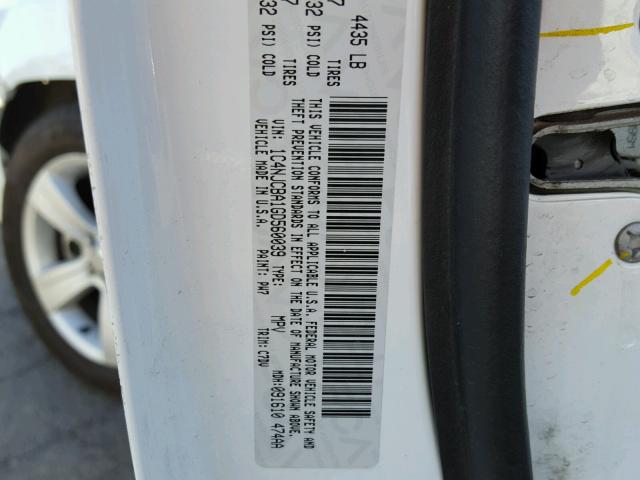 1C4NJCBA1GD560039 - 2016 JEEP COMPASS SP WHITE photo 10