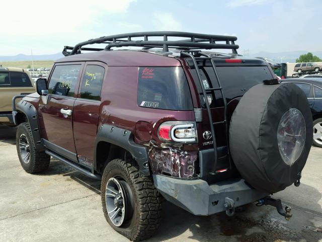 JTEBU11F770061132 - 2007 TOYOTA FJ CRUISER MAROON photo 3