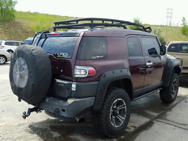 JTEBU11F770061132 - 2007 TOYOTA FJ CRUISER MAROON photo 4