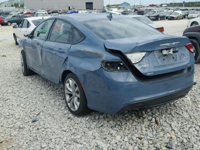 1C3CCCDG8FN624187 - 2015 CHRYSLER 200 S BLUE photo 3