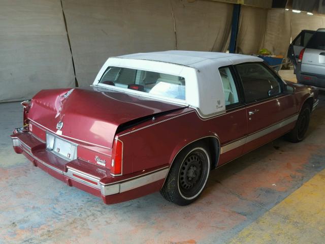 1G6EL1150KU600240 - 1989 CADILLAC ELDORADO RED photo 4